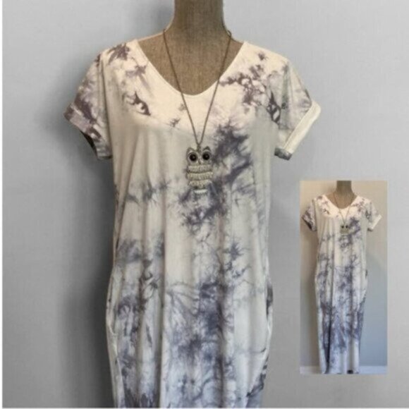 Luna white and gray dress size small - Picture 2 of 16